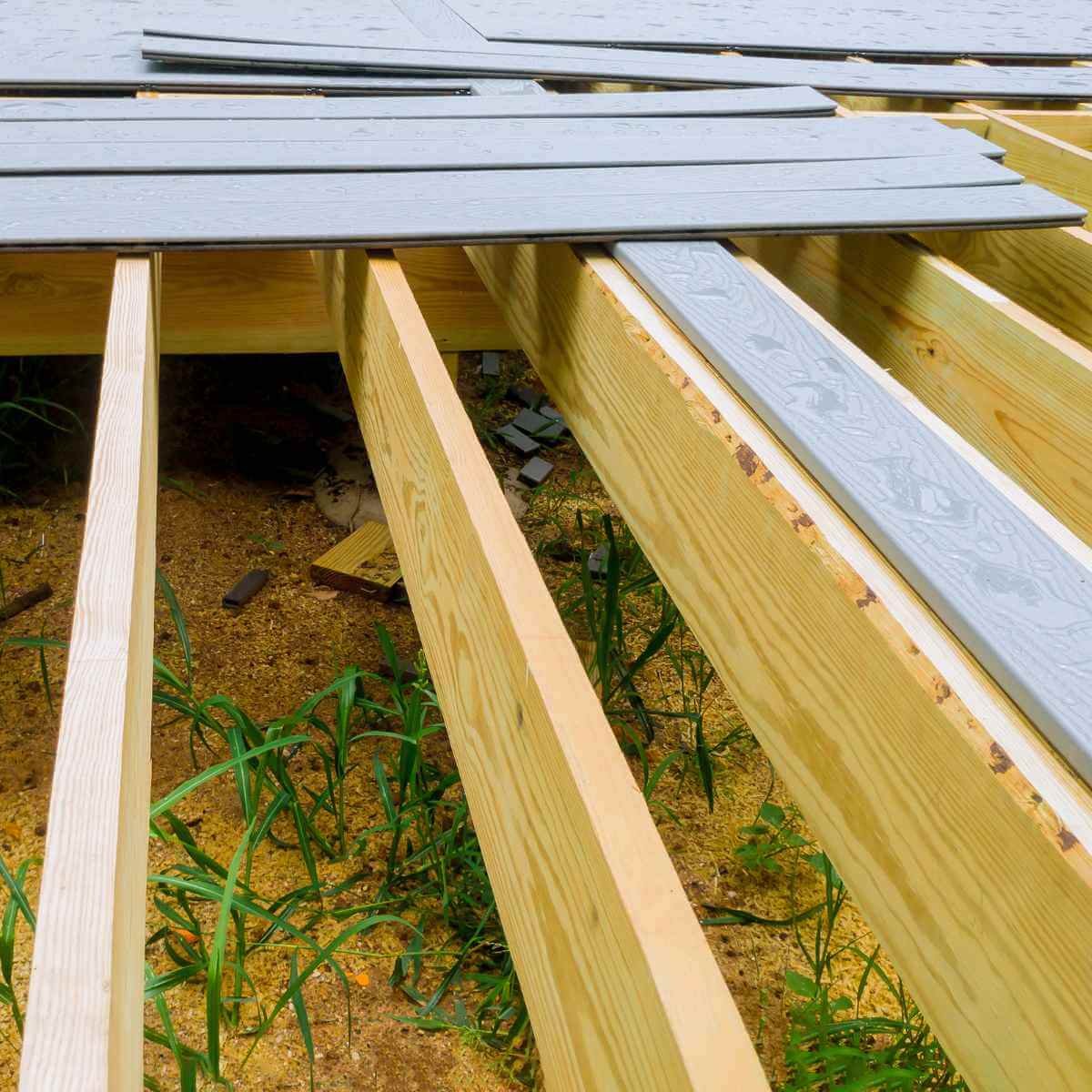 Spotted gum pool deck installation