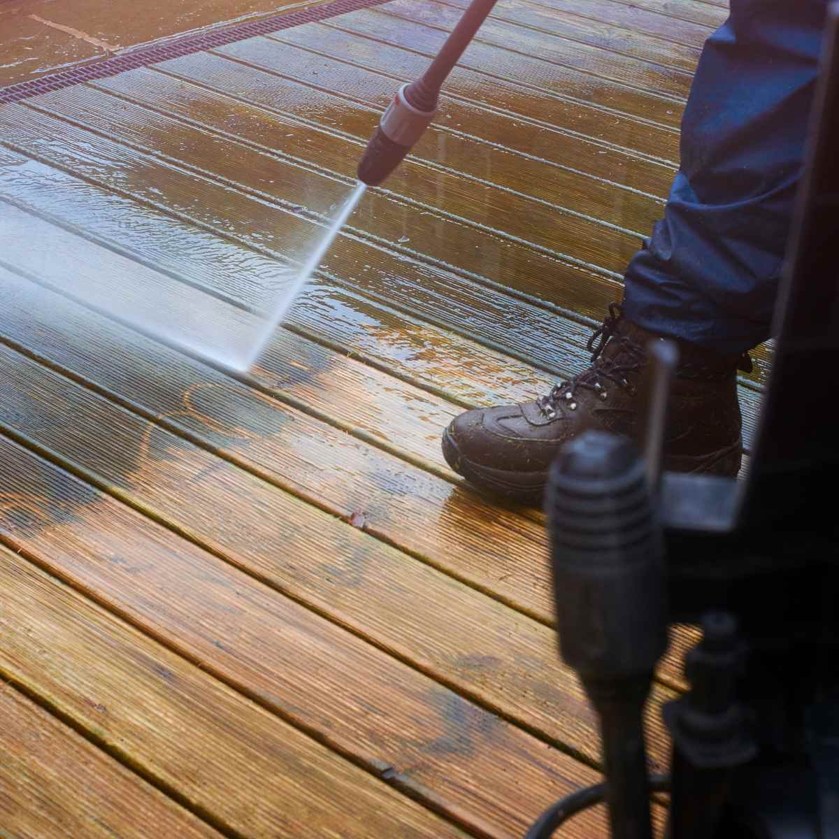Modern composite decking terrace